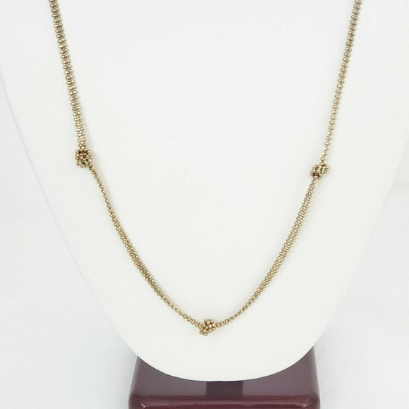 Anne Klein Gold Tone Knotted Necklace Lobster Clasp 24" With Extender - Picture 1 of 8